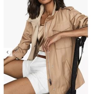 Reiss Nia Utility Jacket in Sand